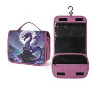 QMKFWT Purple Dragon Moon Toiletry Bag Waterproof Makeup Bag with Hanging Hook Cosmetic Bags for Women Travel Essentials