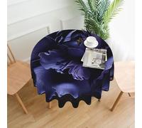 QMKFWT Purple Flower Texture Printed Round Tablecloth,Dust-Proof Wrinkle Resistant Table Cover Washable Polyester Table Cloth for Kitchen Dining Room Farmhouse Picnic Indoor Outdoor(Round 60 Inch)