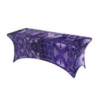 QMKFWT Purple Gradient Texture Decorative Tablecloth Protector for Wedding, Banquet & Parties6FT Spandex Rectangle Tablecloths, Stretch Washable Table Cloth Wrinkle Free Patio Table Cover