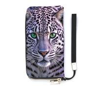 QMKFWT Purple Leopard Wallet Large Capacity Clutch Cash PursePU Leather Long Zipper Pouch Wallet Unisex, white, 20x10.5cm, Wallet