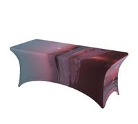 QMKFWT Purple Moon Decorative Tablecloth Protector for Wedding, Banquet & Parties6FT Spandex Rectangle Tablecloths, Stretch Washable Table Cloth Wrinkle Free Patio Table Cover