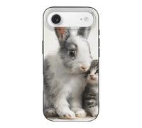 QMKFWT Rabbit and Cat Phone Case for Phone 17, TPU Anti-Yellowing Scratch Resistant, Slim Shockproof Cover with Precise Cutouts, Supports Wireless Charging Phone Case for Phone 17