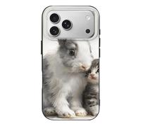 QMKFWT Rabbit and Cat Phone Case for Phone 17, TPU Anti-Yellowing Scratch Resistant, Slim Shockproof Cover with Precise Cutouts, Supports Wireless Charging Phone Case for Phone 17
