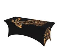 QMKFWT Rabbit Icon Decorative Tablecloth Protector for Wedding, Banquet & Parties6FT Spandex Rectangle Tablecloths, Stretch Washable Table Cloth Wrinkle Free Patio Table Cover