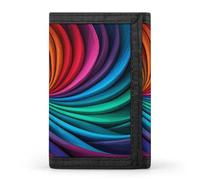 QMKFWT Rainbow Stripe Pattern Casual Wallet Credit Card Holder Premium Document Organizer Case for Men And Women