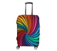 QMKFWT Rainbow Stripe Pattern Travel Luggage Cover Washable Anti-scratch Suitcase Protector Dustproof Protective Cover Case for Wheeled Luggage Fits 19-32 Inch Luggage, white, XL