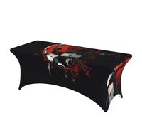 QMKFWT Red Ladybug Decorative Tablecloth Protector for Wedding, Banquet & Parties6FT Spandex Rectangle Tablecloths, Stretch Washable Table Cloth Wrinkle Free Patio Table Cover