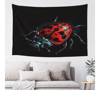 QMKFWT Red Ladybug Pattern Tapestry Aesthetic Wall Hanging Tapestries 60'' x 40'' Boho Tapestries Vertical Wall Art Decorative Funny Vintage Poster Flag Tapestry for Bedroom Living Room Decor