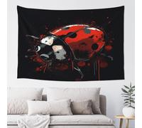 QMKFWT Red Ladybug Tapestry Aesthetic Wall Hanging Tapestries 60'' x 40'' Boho Tapestries Vertical Wall Art Decorative Funny Vintage Poster Flag Tapestry for Bedroom Living Room Decor