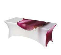 QMKFWT Red Onion Isolated Decorative Tablecloth Protector for Wedding, Banquet & Parties6FT Spandex Rectangle Tablecloths, Stretch Washable Table Cloth Wrinkle Free Patio Table Cover