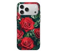 QMKFWT Red Rose Romantic Phone Case for Phone 17, TPU Anti-Yellowing Scratch Resistant, Slim Shockproof Cover with Precise Cutouts, Supports Wireless Charging Phone Case for Phone 17