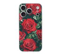 QMKFWT Red Rose Romantic Phone Case for Phone 17, TPU Anti-Yellowing Scratch Resistant, Slim Shockproof Cover with Precise Cutouts, Supports Wireless Charging Phone Case for Phone 17
