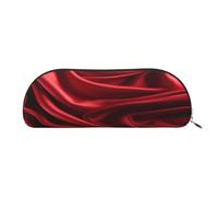 QMKFWT Red Satin Pencil Pouch Leather,Small Pen Bags With Zipper For Pencils,Pens,Markers,Makeups,Change,Coins