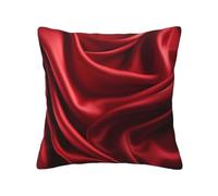 QMKFWT Red Satin Print Throw Pillow Covers Decorative Pillow Cover Square Cushion Cases Soft Cushion Cover Throw Sofa Pillow Case for Home Decor Living Room Bed Couch Car 12"x12"