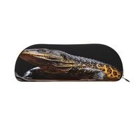 QMKFWT Reptile Monitor Lizard Pencil Pouch Leather,Small Pen Bags With Zipper For Pencils,Pens,Markers,Makeups,Change,Coins