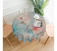 QMKFWT Retro Shabby Chic Printed Round Tablecloth,Dust-Proof Wrinkle Resistant Table Cover Washable Polyester Table Cloth for Kitchen Dining Room Farmhouse Picnic Indoor Outdoor(Round 60 Inch)