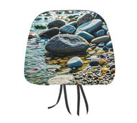 QMKFWT Rocks and Pebbles Car Seat Headrest Cover Adjustable and Reusable Anti-Dirty Flexible Hear Rest Covers Soft Dust-Proof Car Seat Headrest Protector for Most Vehicles