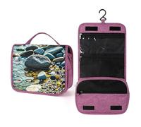 QMKFWT Rocks And Pebbles Toiletry Bag Waterproof Makeup Bag with Hanging Hook Cosmetic Bags for Women Travel Essentials