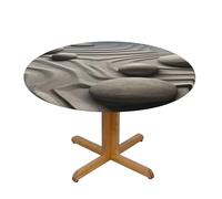 QMKFWT Rocks Over A Rippled Round Spandex Tablecloth 43 Inch, Elastic Fitted Waterproof Tablecloths Stretch Washable Picnic Table Cover for Camping, Dining, Indoor and Outdoor