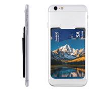 QMKFWT Rocky Mountain Range Phone Wallet, Stick On Card Holder for Back of Phone Case - Leather Cell Phone Card Wallet Sleeve Adhesive Phone Pocket - Compatible with Most Cell Phones