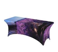 QMKFWT Romantic Lavender Decorative Tablecloth Protector for Wedding, Banquet & Parties6FT Spandex Rectangle Tablecloths, Stretch Washable Table Cloth Wrinkle Free Patio Table Cover