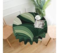 QMKFWT - Round Table Cloth Flowing Leaves Printed Dust-Proof Wrinkle Resistant Washable Polyester Table Cover for Kitchen Dining Farmhouse Picnic Indoor Outdoor (Round of 60