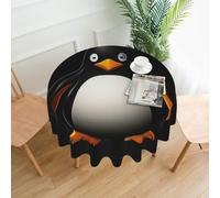 QMKFWT - Round Tablecloth Printed Penguin Image Dust-Resistant Wrinkle Resistant Washable Polyester Table Cloth for Kitchen Dining Farmhouse Picnic Indoor Outdoor