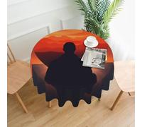 QMKFWT - Round tablecloth printed with heart shape on the front side dust resistant wrinkle resistant washable polyester tablecloth for kitchen dining farmhouse picnic indoor and