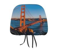 QMKFWT San Francisco Bay Bridge Car Seat Headrest Cover Adjustable and Reusable Anti-Dirty Flexible Hear Rest Covers Soft Dust-Proof Car Seat Headrest Protector for Most Vehicles