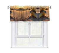 QMKFWT Sand Dunes Curtain Valance for Windows,Kitchen Window Curtains Blackout Drapes Window Treatments Decorative Rod Pocket Short Curtain for Living Room Bedroom,54" W x 18" L