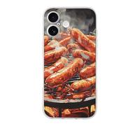 QMKFWT Sausage on Fire Phone Case for Phone 17, TPU Anti-Yellowing Scratch Resistant, Slim Shockproof Cover with Precise Cutouts, Supports Wireless Charging Phone Case for Phone 17