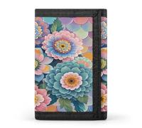 QMKFWT Scales And Flowers Pattern Casual Wallet Credit Card Holder Premium Document Organizer Case for Men And Women