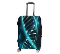 QMKFWT Science Gene Strand Travel Luggage Cover Washable Anti-scratch Suitcase Protector Dustproof Protective Cover Case for Wheeled Luggage Fits 19-32 Inch Luggage, white, L