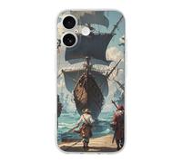 QMKFWT Sea-Going Pirate Phone Case for Phone 17, TPU Anti-Yellowing Scratch Resistant, Slim Shockproof Cover with Precise Cutouts, Supports Wireless Charging Phone Case for Phone 17
