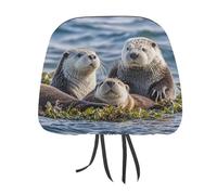 QMKFWT Sea Otters Car Seat Headrest Cover Adjustable and Reusable Anti-Dirty Flexible Hear Rest Covers Soft Dust-Proof Car Seat Headrest Protector for Most Vehicles