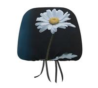 QMKFWT Single Daisy Flower Car Seat Headrest Cover Adjustable and Reusable Anti-Dirty Flexible Hear Rest Covers Soft Dust-Proof Car Seat Headrest Protector for Most Vehicles