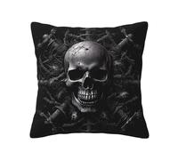 QMKFWT Skull and Rack Print Throw Pillow Covers Decorative Pillow Cover Square Cushion Cases Soft Cushion Cover Throw Sofa Pillow Case for Home Decor Living Room Bed Couch Car 12"x12"