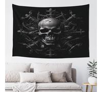 QMKFWT Skull and Rack Tapestry Aesthetic Wall Hanging Tapestries 60'' x 40'' Boho Tapestries Vertical Wall Art Decorative Funny Vintage Poster Flag Tapestry for Bedroom Living Room Decor