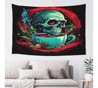 QMKFWT Skull Smoking Tapestry Aesthetic Wall Hanging Tapestries 60'' x 40'' Boho Tapestries Vertical Wall Art Decorative Funny Vintage Poster Flag Tapestry for Bedroom Living Room Decor