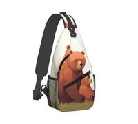 QMKFWT Sling Bag for Women Men Crossbody Shoulder Bag Bear Hug Chest Bag Small Sling Backpack Daypack Fanny Packs