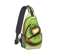 QMKFWT Sling Bag for Women Men Crossbody Shoulder Bag Half Kiwi Chest Bag Small Sling Backpack Daypack Fanny Packs