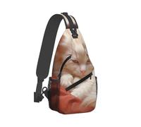 QMKFWT Sling Bag for Women Men Crossbody Shoulder Bag Hazy Cat Chest Bag Small Sling Backpack Daypack Fanny Packs
