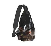 QMKFWT Sling Bag for Women Men Crossbody Shoulder Bag Wine Glasses Chest Bag Small Sling Backpack Daypack Fanny Packs