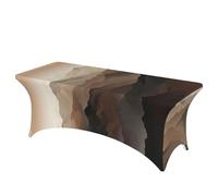 QMKFWT Smoky Mountains Decorative Tablecloth Protector for Wedding, Banquet & Parties6FT Spandex Rectangle Tablecloths, Stretch Washable Table Cloth Wrinkle Free Patio Table Cover