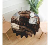 QMKFWT Snake with Open Mouth Printed Round Tablecloth,Dust-Proof Wrinkle Resistant Table Cover Washable Polyester Table Cloth for Kitchen Dining Room Farmhouse Picnic Indoor Outdoor(Round 60 Inch)