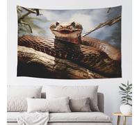 QMKFWT Snake with Open Mouth Tapestry Aesthetic Wall Hanging Tapestries 60'' x 40'' Boho Tapestries Vertical Wall Art Decorative Funny Vintage Poster Flag Tapestry for Bedroom Living Room Decor