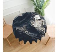 QMKFWT Snow Mountain Clouds Printed Round Tablecloth,Dust-Proof Wrinkle Resistant Table Cover Washable Polyester Table Cloth for Kitchen Dining Room Farmhouse Picnic Indoor Outdoor(Round 60 Inch)