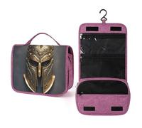 QMKFWT Spartan Helmet Toiletry Bag Waterproof Makeup Bag with Hanging Hook Cosmetic Bags for Women Travel Essentials