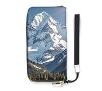 QMKFWT Spectacular Snowy Mountains Wallet Large Capacity Clutch Cash PursePU Leather Long Zipper Pouch Wallet Unisex, white, 20x10.5cm, Wallet