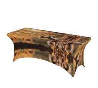 QMKFWT Squirrel and Leaves Decorative Tablecloth Protector for Wedding, Banquet & Parties6FT Spandex Rectangle Tablecloths, Stretch Washable Table Cloth Wrinkle Free Patio Table Cover